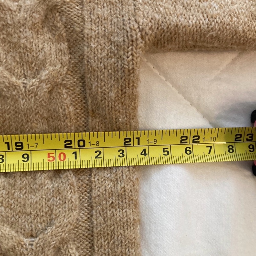CeCe V-Neck Cable Sweater - Tan - Picture 4 of 8